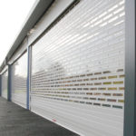 Shutter Glazed School Roller Shutter with punched lath and perspex infill